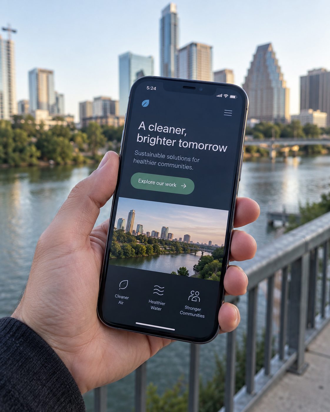 A phone showing a responsive dark web page